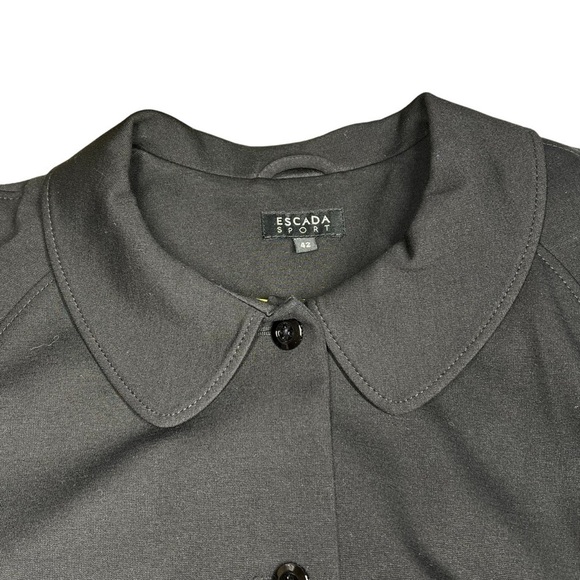 ESCADA SPORT Black Peplum Lined Drawstring Jacket Top Women's Size L EU42 - Picture 10 of 16